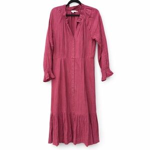Baybala Women’s Dress maxi Boho Cottagecore cranberry Large Cotton